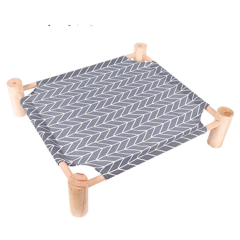 JMT-808394 Wooden Pet Camping Bed for Small Dogs and Cats - Easy to Remove and Wash, Available in Various Stylish Covers
