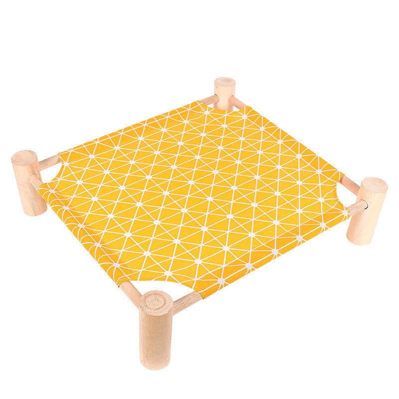 JMT-808394 Wooden Pet Camping Bed for Small Dogs and Cats - Easy to Remove and Wash, Available in Various Stylish Covers