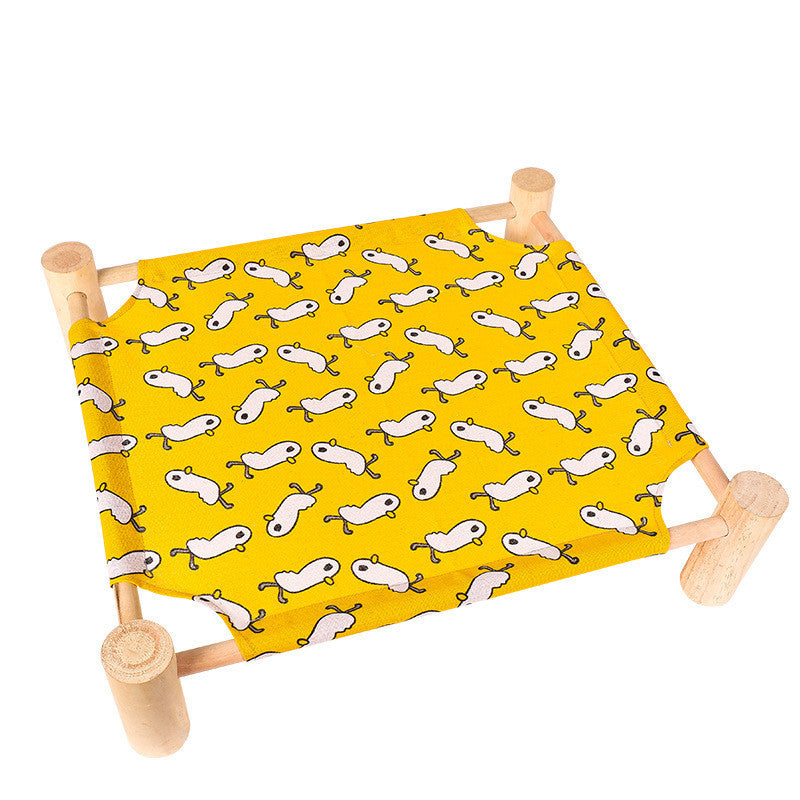 JMT-808394 Wooden Pet Camping Bed for Small Dogs and Cats - Easy to Remove and Wash, Available in Various Stylish Covers