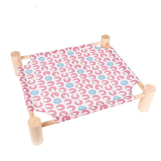 JMT-808394 Wooden Pet Camping Bed for Small Dogs and Cats - Easy to Remove and Wash, Available in Various Stylish Covers
