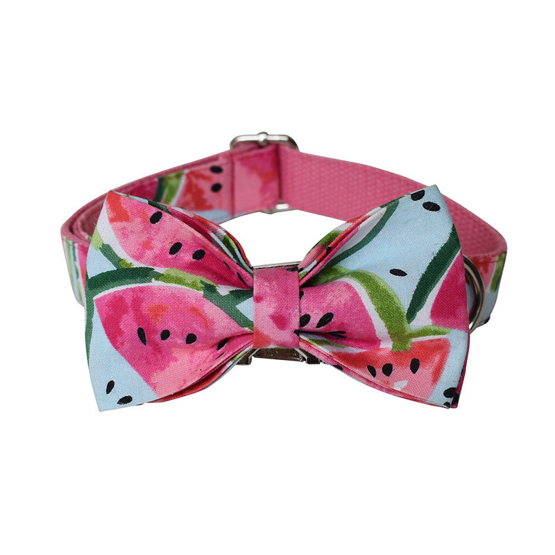 JMT-808586 Comfortable Nylon Dog Collar and Leash Set with Handmade Floral Patterns