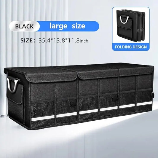 JMT-808714 Collapsible Multi-Compartment Car Trunk Organizer with Adjustable Straps