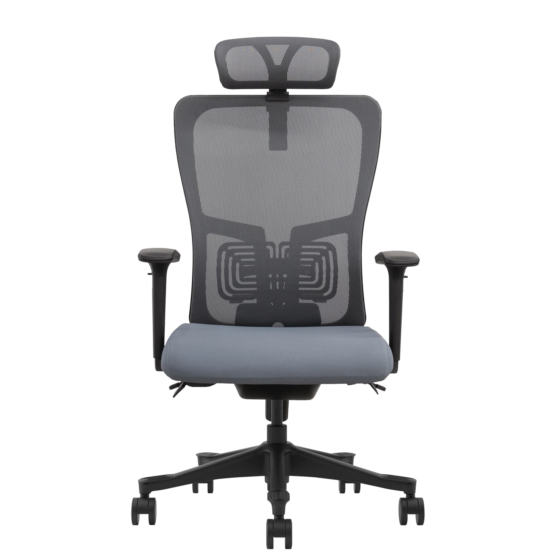 JMT-808842 Modern European Style Adjustable Lift Office Chair with Chrome Metal Base, Mesh Back, and Foam Fabric Headrest