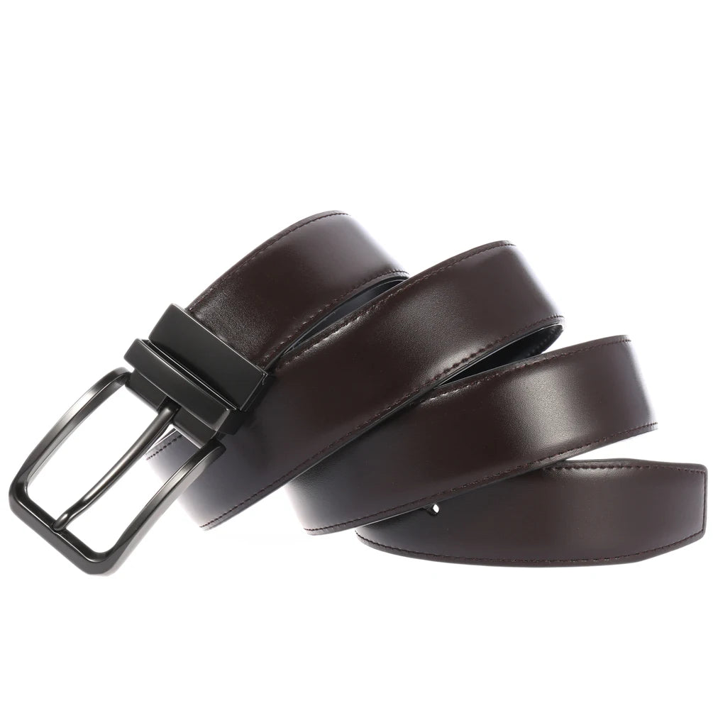 JMT-808842 Perforated Two-Layer Cowhide Casual Belt for Men - Model LY35-ZZ4018-1