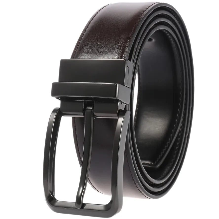JMT-808842 Perforated Two-Layer Cowhide Casual Belt for Men - Model LY35-ZZ4018-1