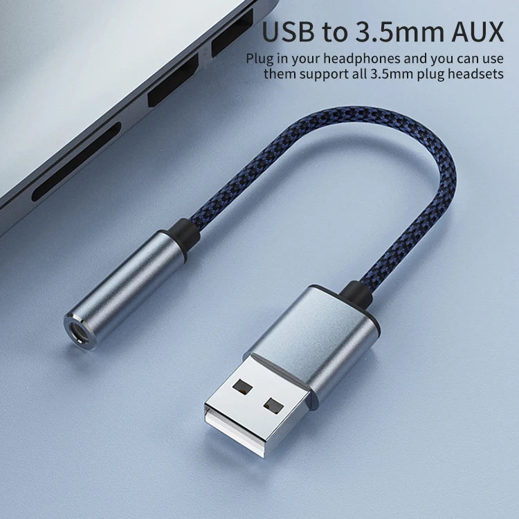JMT-808906 USB to 3.5mm Aux Adapter with Microphone Support for PC, PS4, and PS5