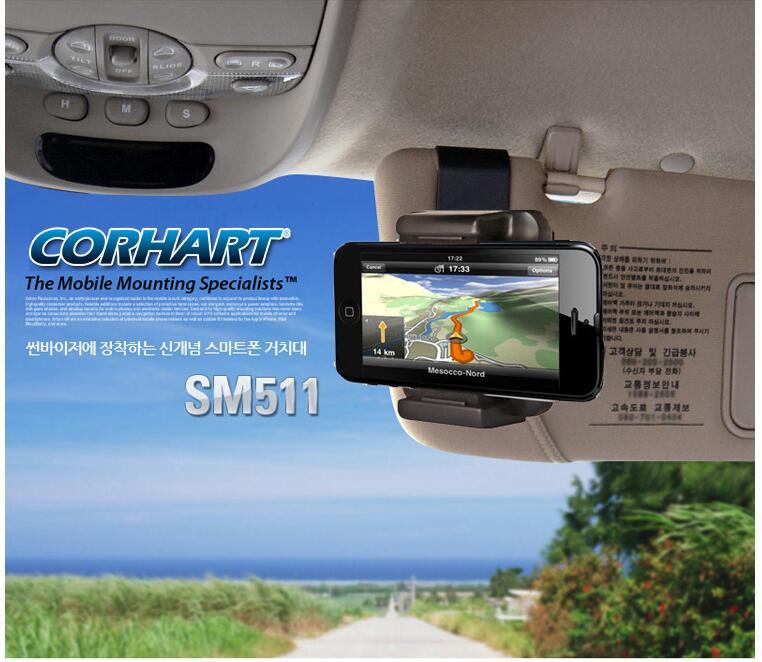 JMT-809098 Car Sun Visor Phone Mount for Universal Mobile Devices - Adjustable Clip for 35-90mm Widths, High Stability and Safe Viewing