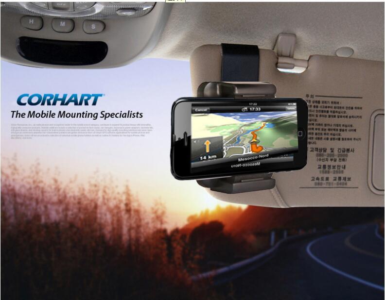 JMT-809098 Car Sun Visor Phone Mount for Universal Mobile Devices - Adjustable Clip for 35-90mm Widths, High Stability and Safe Viewing