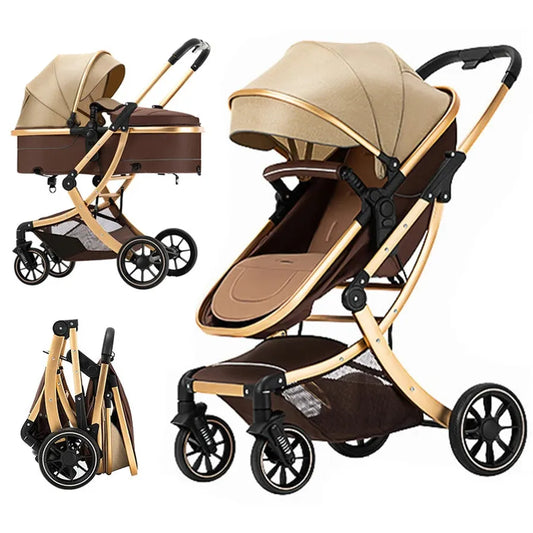 JMT-809098 Reversible 3-in-1 Baby Stroller with Aluminium Frame, Compact Foldable Design and Two-Way Seat for Easy Travel