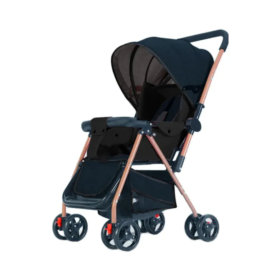 JMT-809226 Multifunctional Baby Stroller with Dining Tray, Cotton Pad, Mosquito Net, and Rain Cover
