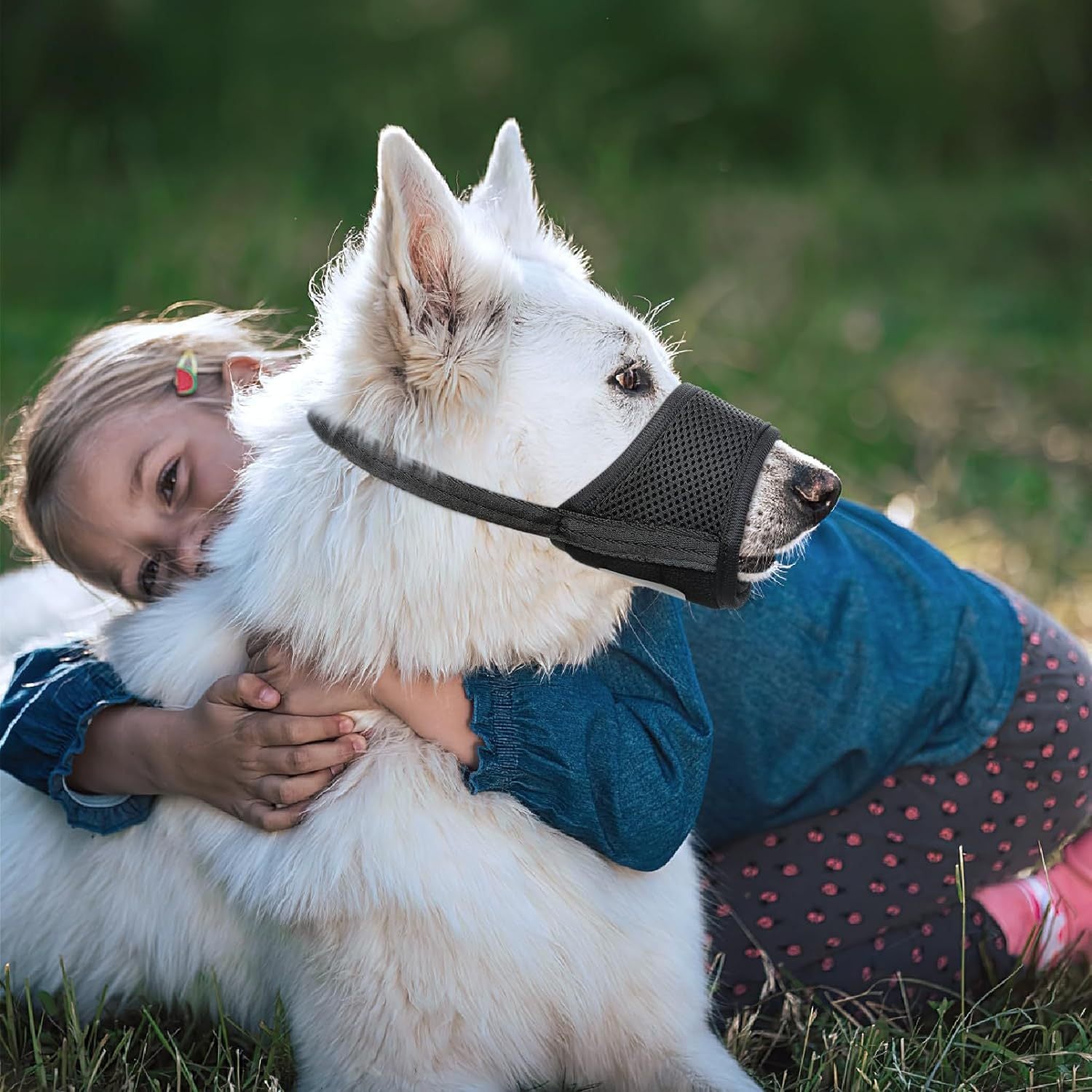 JMT-809418 Adjustable Soft Mesh Dog Muzzle for Small, Medium, and Large Dogs – Humane Design for Preventing Biting, Chewing, and Licking with Open Front for Comfortable Panting and Drinking