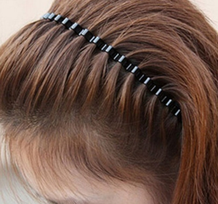 JMT-809610 Non-slip Steel All-match Headband in Black, Unisex Korean Style