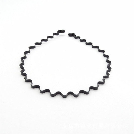 JMT-809610 Non-slip Steel All-match Headband in Black, Unisex Korean Style