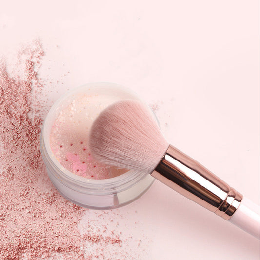 JMT-809674 18-Piece Pink Makeup Brush Set for Powder and Eyeshadow Application