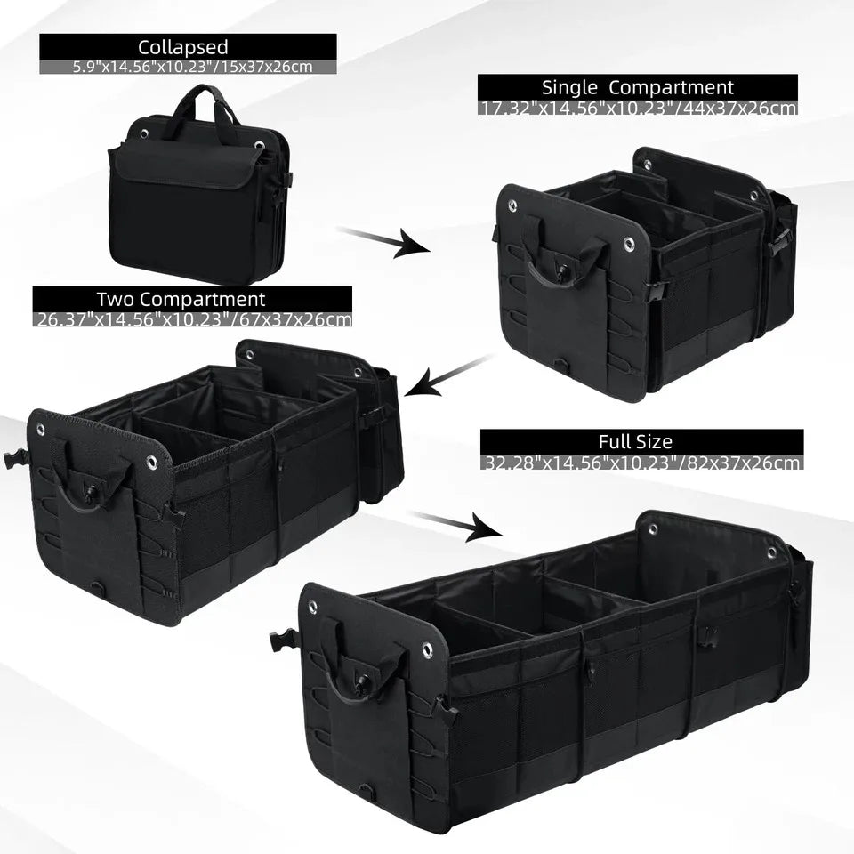 JMT-809866 Large Capacity Car Trunk Organizer with Handle for SUVs and Cars