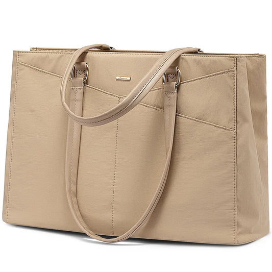 JMT-810058 Large Capacity Nylon Tote Bag for Work, Travel, and Office Use - 17in Computer Shoulder Briefcase