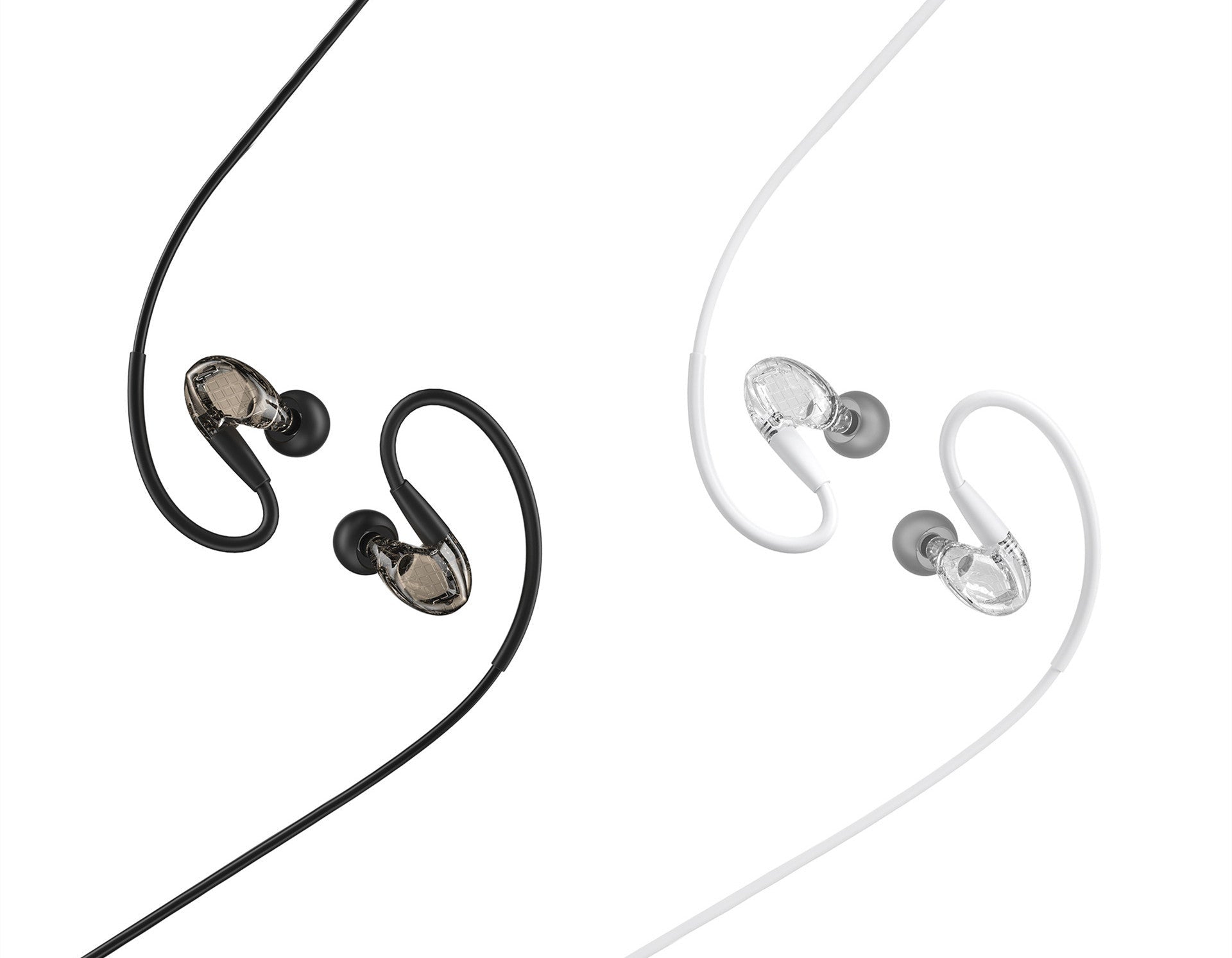JMT-810058 Wired In-Ear Headphones with Microphone and 3.5mm Jack, Silicone Earplugs and 1.25m TPE Cable in White and Black