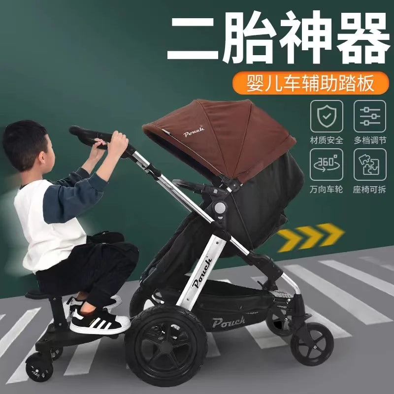 JMT-810186 Children's Standing Stroller Glider Board with Seat for Enhanced Mobility