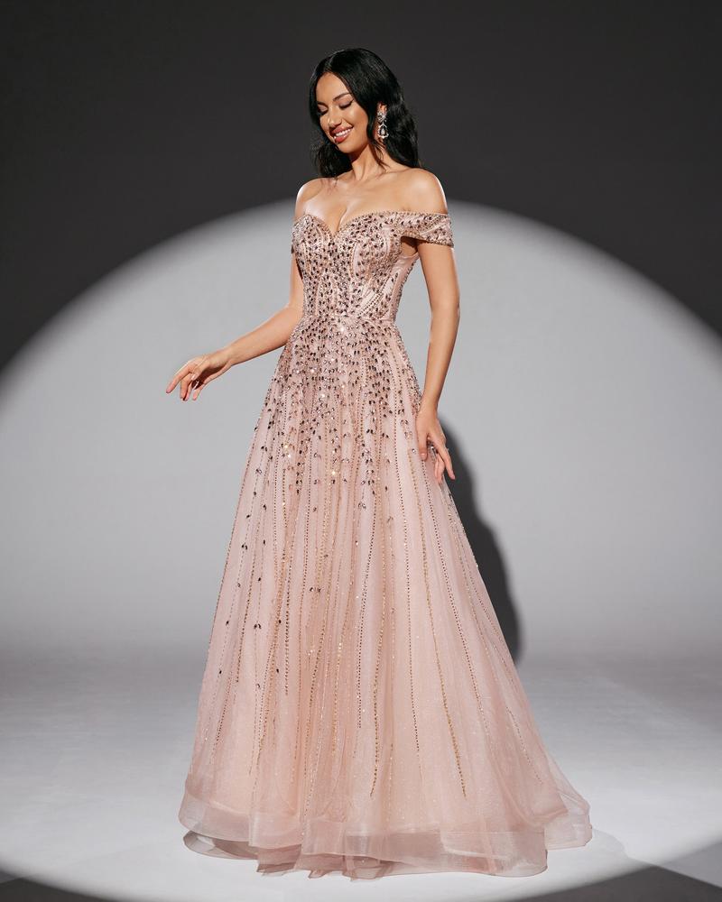 JMT-810314 Elegant Pink Evening Gown for Special Occasions