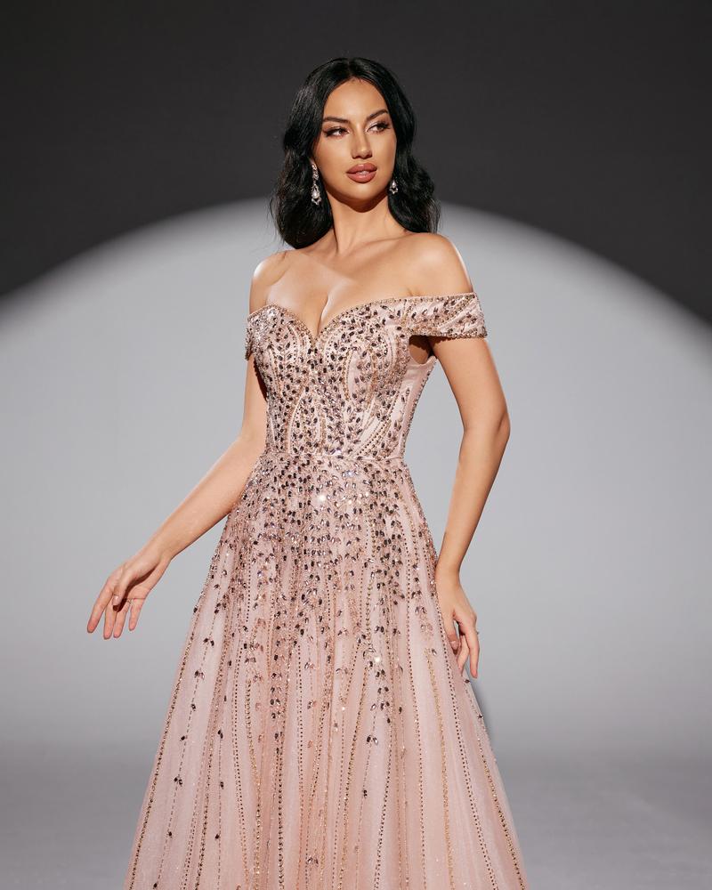 JMT-810314 Elegant Pink Evening Gown for Special Occasions