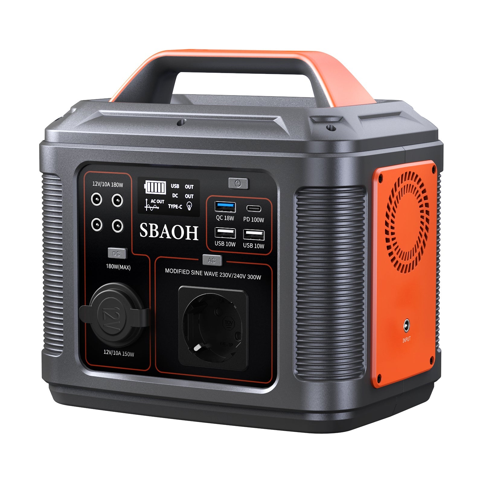 JMT-810570 Portable Solar Power Station 296Wh with 300W Output for Camping, Travel, and Emergency Use