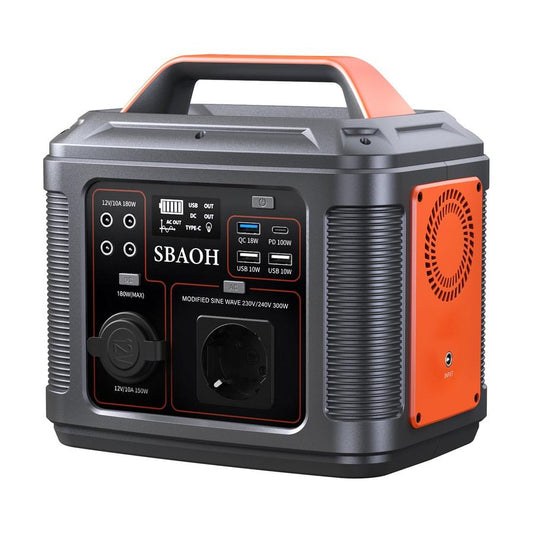 JMT-810570 Portable Solar Power Station 296Wh with 300W Output for Camping, Travel, and Emergency Use