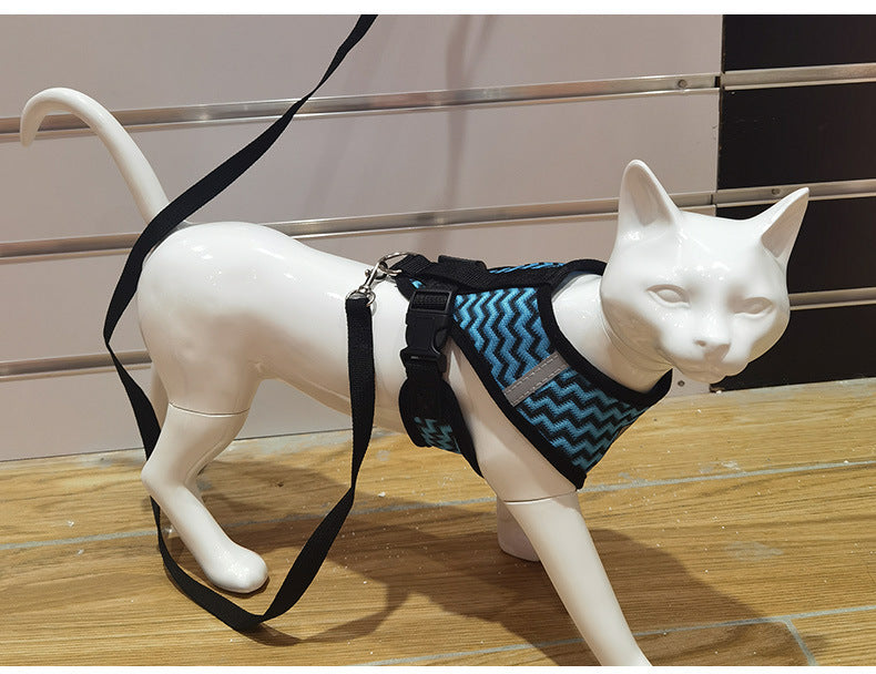JMT-810570 Reflective Pet Chest Strap - Breathable Polyester Design for Cats and Dogs