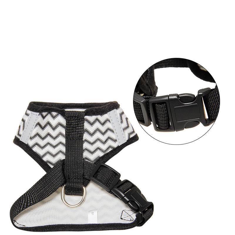 JMT-810570 Reflective Pet Chest Strap - Breathable Polyester Design for Cats and Dogs