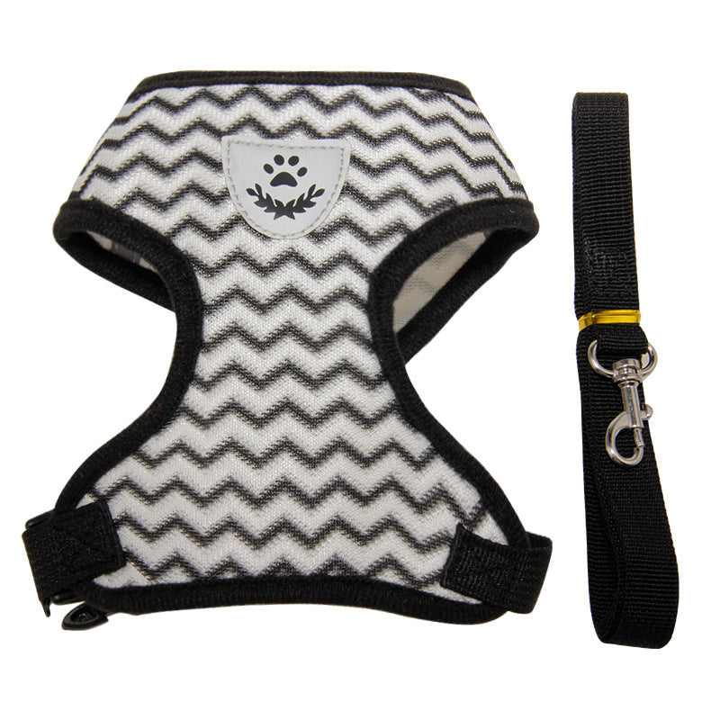 JMT-810570 Reflective Pet Chest Strap - Breathable Polyester Design for Cats and Dogs