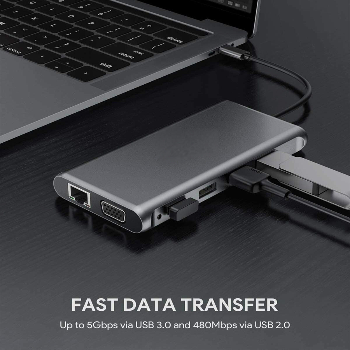 JMT-810570 Twelve-in-One USB Hub Docking Station with 5Gbps Data Transmission