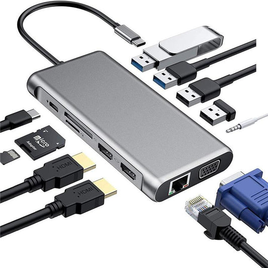 JMT-810570 Twelve-in-One USB Hub Docking Station with 5Gbps Data Transmission