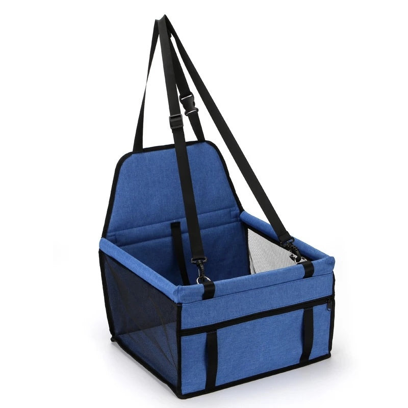 JMT-810698 Foldable Pet Safety Car Seat Bag for Small to Medium Dogs and Cats, Oxford Cloth with Safety Leash and Storage Pocket, Easy to Store
