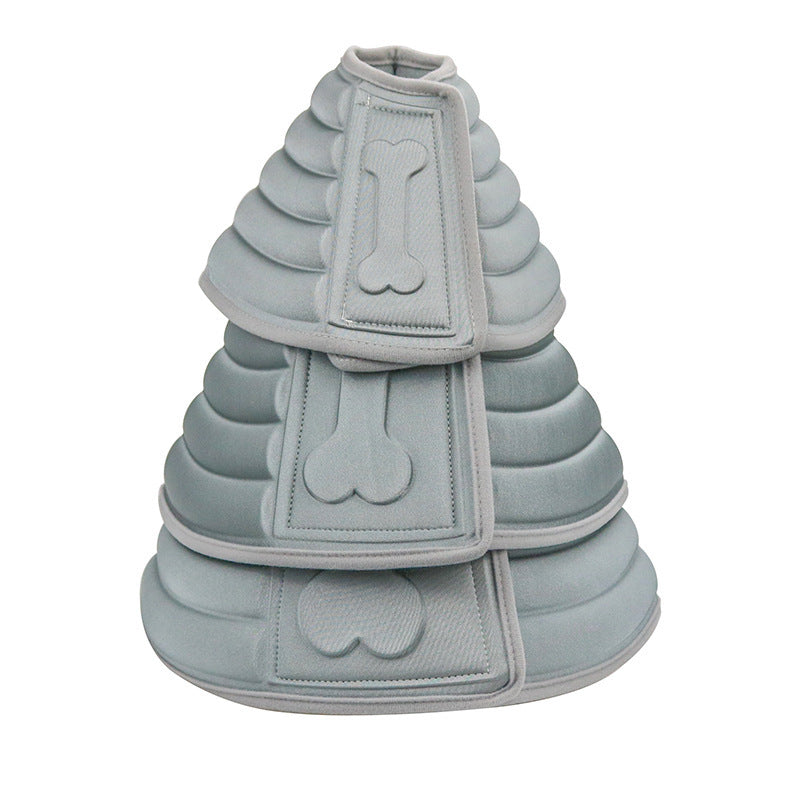 JMT-810890 Elizabethan Dog Collar Ring, Soft Anti-Lick and Anti-Bite Design in Black and Gray, Available in Sizes S, M, L