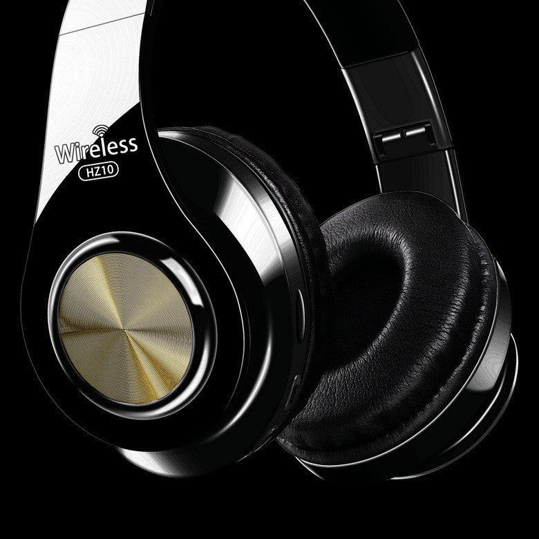 JMT-810890 Wireless Folding Bluetooth Headset with Heavy Bass Sound - Stylish Gold Design