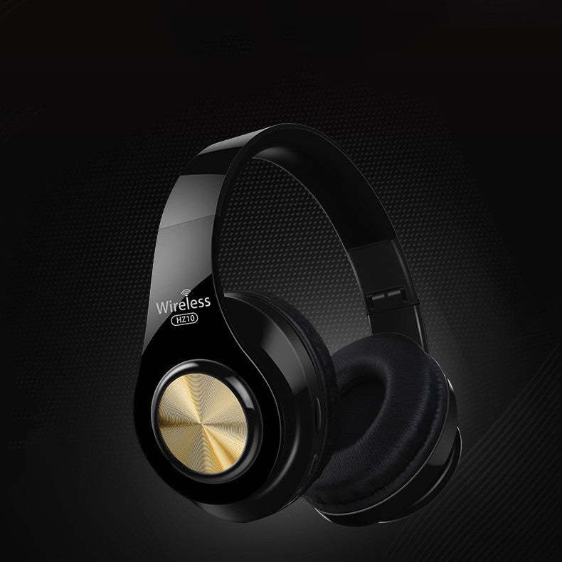 JMT-810890 Wireless Folding Bluetooth Headset with Heavy Bass Sound - Stylish Gold Design