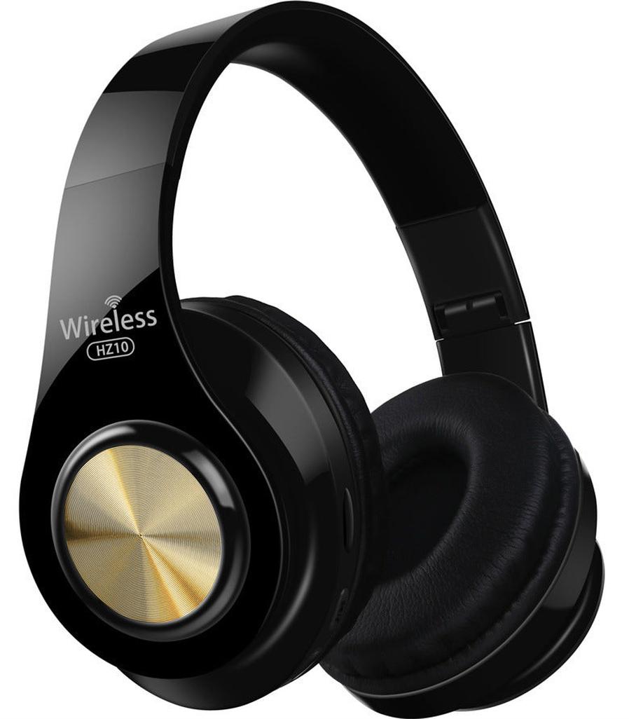 JMT-810890 Wireless Folding Bluetooth Headset with Heavy Bass Sound - Stylish Gold Design