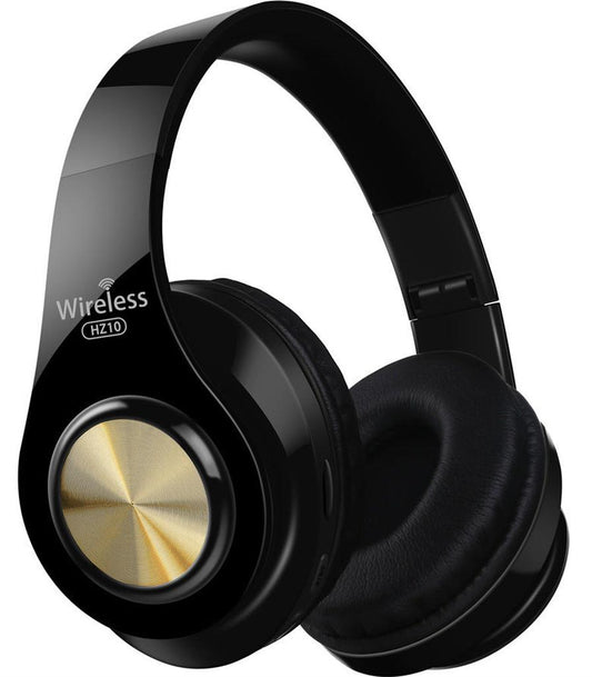 JMT-810890 Wireless Folding Bluetooth Headset with Heavy Bass Sound - Stylish Gold Design