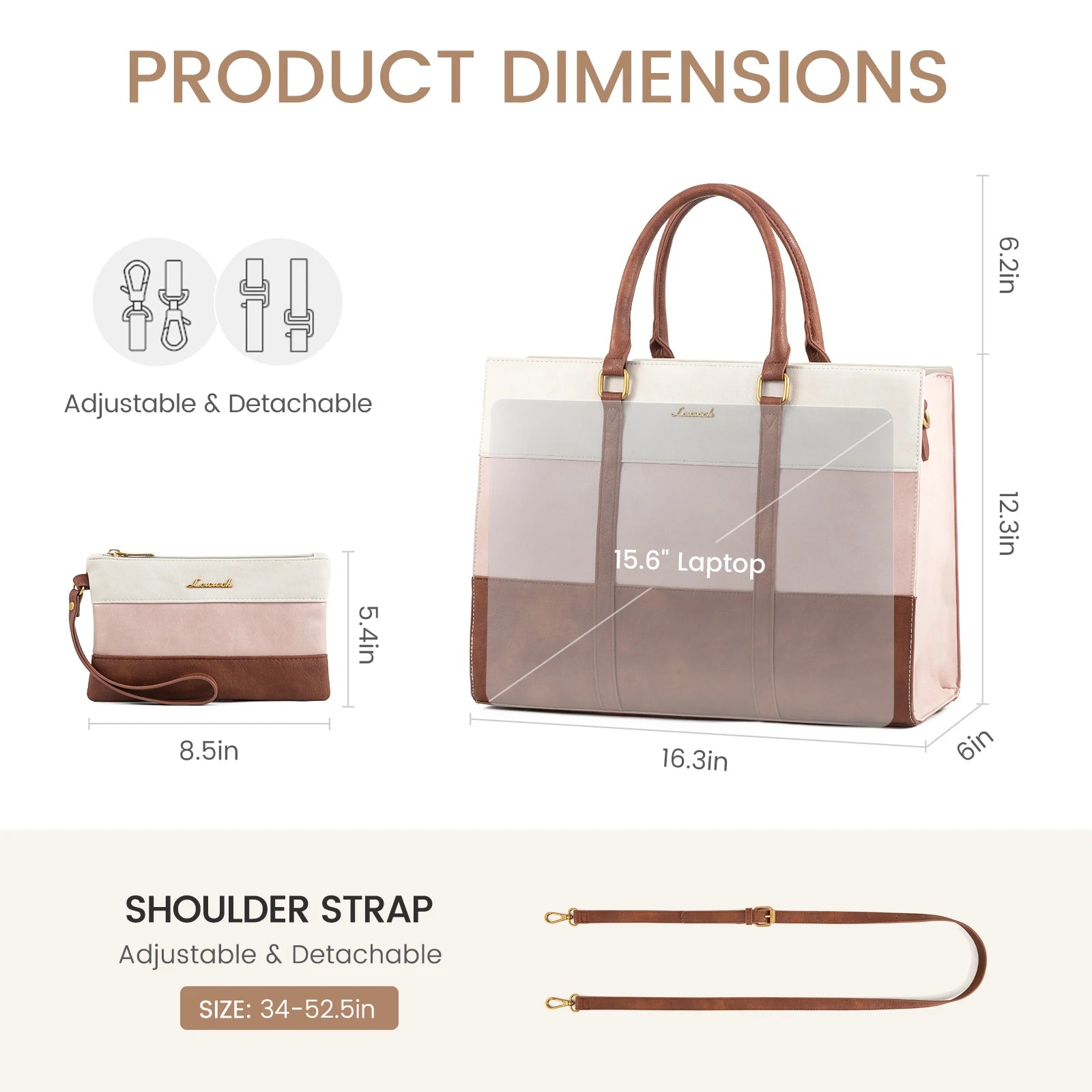 JMT-811210 Fashionable Women's Handbag Set for Office and Business - Waterproof Crossbody and Tote for Laptops