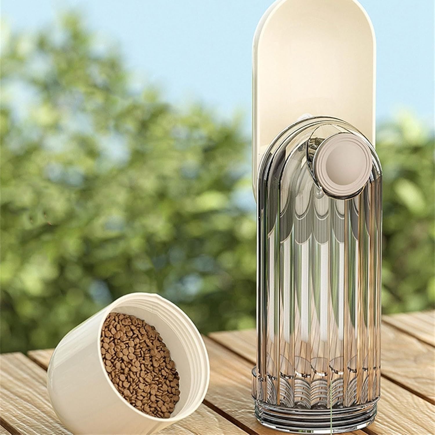 JMT-811210 Portable Leak-Proof Dog Water Bottle with Food Dispenser for Outdoor Activities