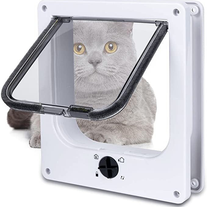 JMT-811402 Indoor Cat and Dog Door with Rotary Lock and Magnetic Closure - Weatherproof Design for Cats and Small Dogs - Various Sizes Available