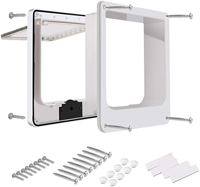 JMT-811402 Indoor Cat and Dog Door with Rotary Lock and Magnetic Closure - Weatherproof Design for Cats and Small Dogs - Various Sizes Available