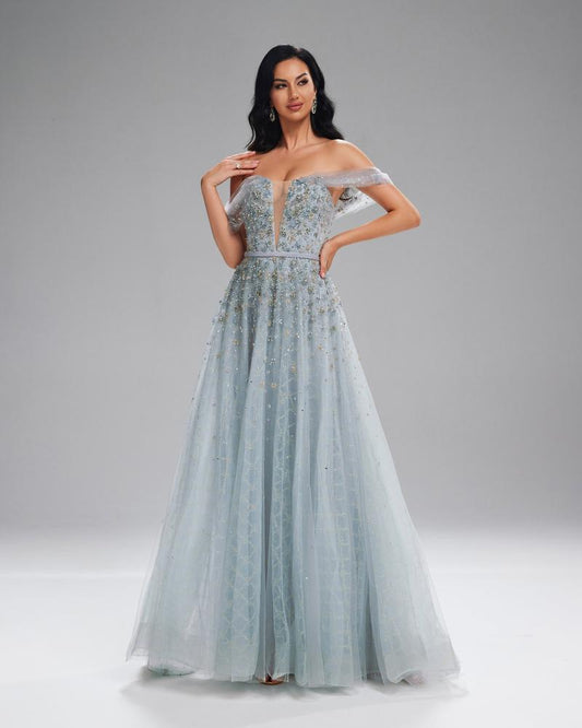 JMT-811466 Silver Evening Dress for Women - Model SH0196