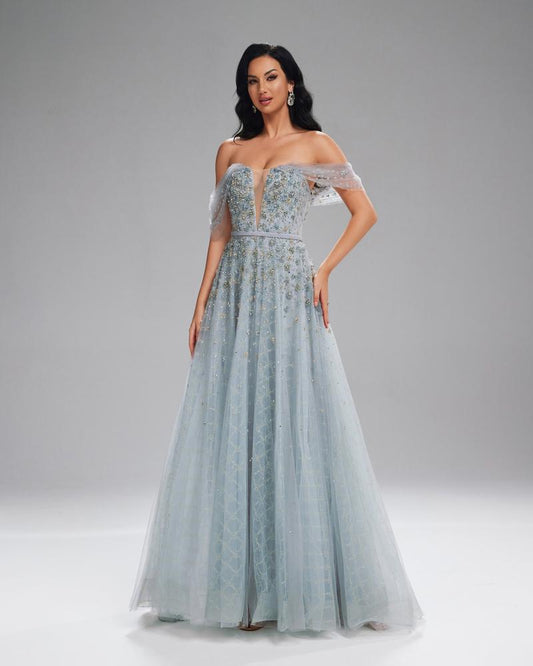 JMT-811466 Silver Evening Dress for Women - Model SH0196
