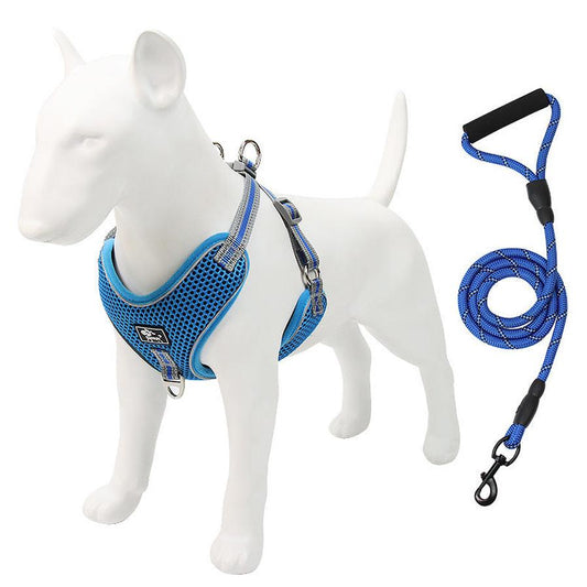 JMT-811722 Adjustable Dog Chest Strap with Traction Rope – Available in Multiple Sizes and Colors