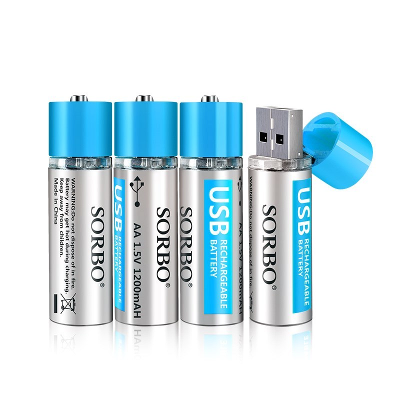 JMT-811722 Lithium Polymer Battery AAA Set - 1200mAh Rechargeable, Safe & Reliable with Smart Chip, USB Charging Options Available
