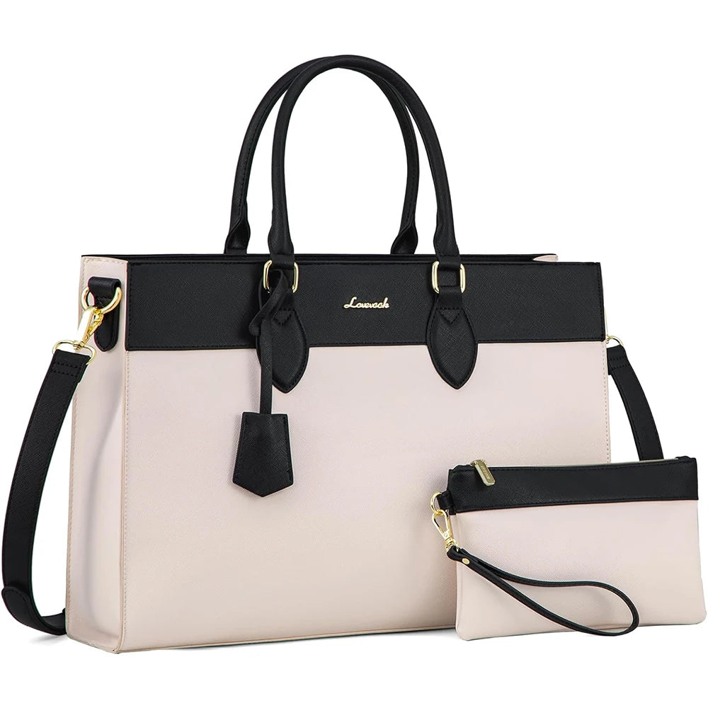 JMT-812362 Custom Logo 15.6 Inch Laptop Tote Bag - Women's PU Leather Work Purse