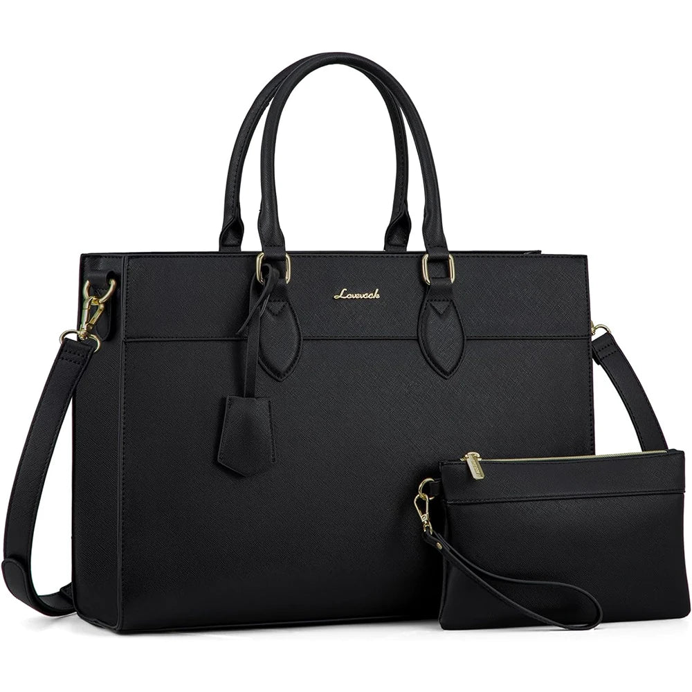 JMT-812362 Custom Logo 15.6 Inch Laptop Tote Bag - Women's PU Leather Work Purse