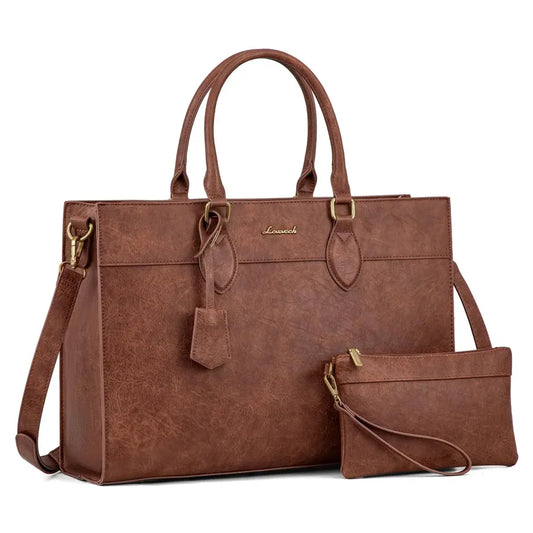 JMT-812362 Custom Logo 15.6 Inch Laptop Tote Bag - Women's PU Leather Work Purse