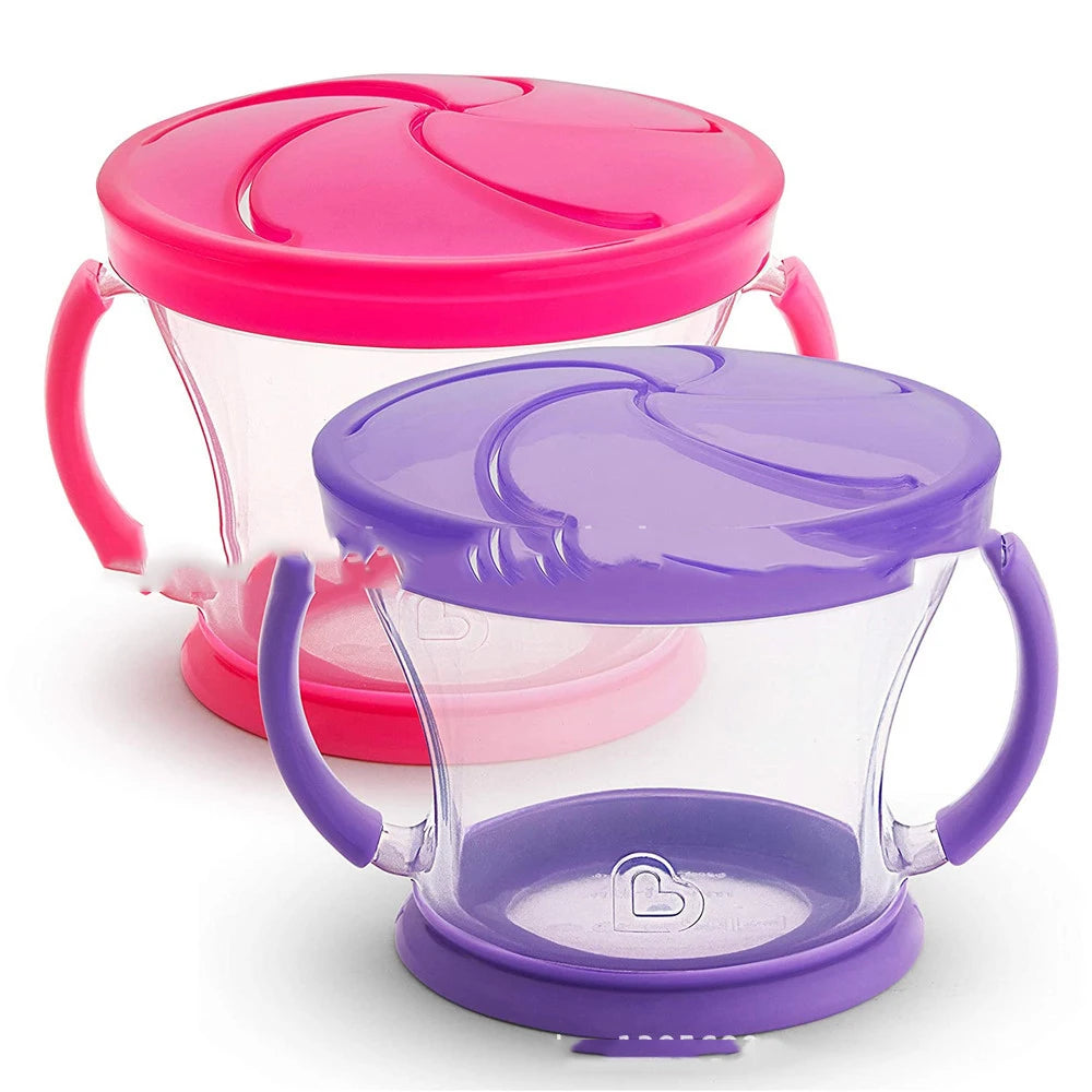 JMT-812490 Toddler Snack Catcher with Dust-Proof Lid - BPA-Free and Dishwasher Safe Snack Containers