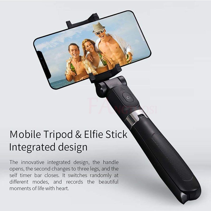 JMT-812554 Universal Tripod Selfie Stick with Bluetooth Remote for Mobile Phones (3.5-6.2 inches) - Adjustable Height (186-700 mm)